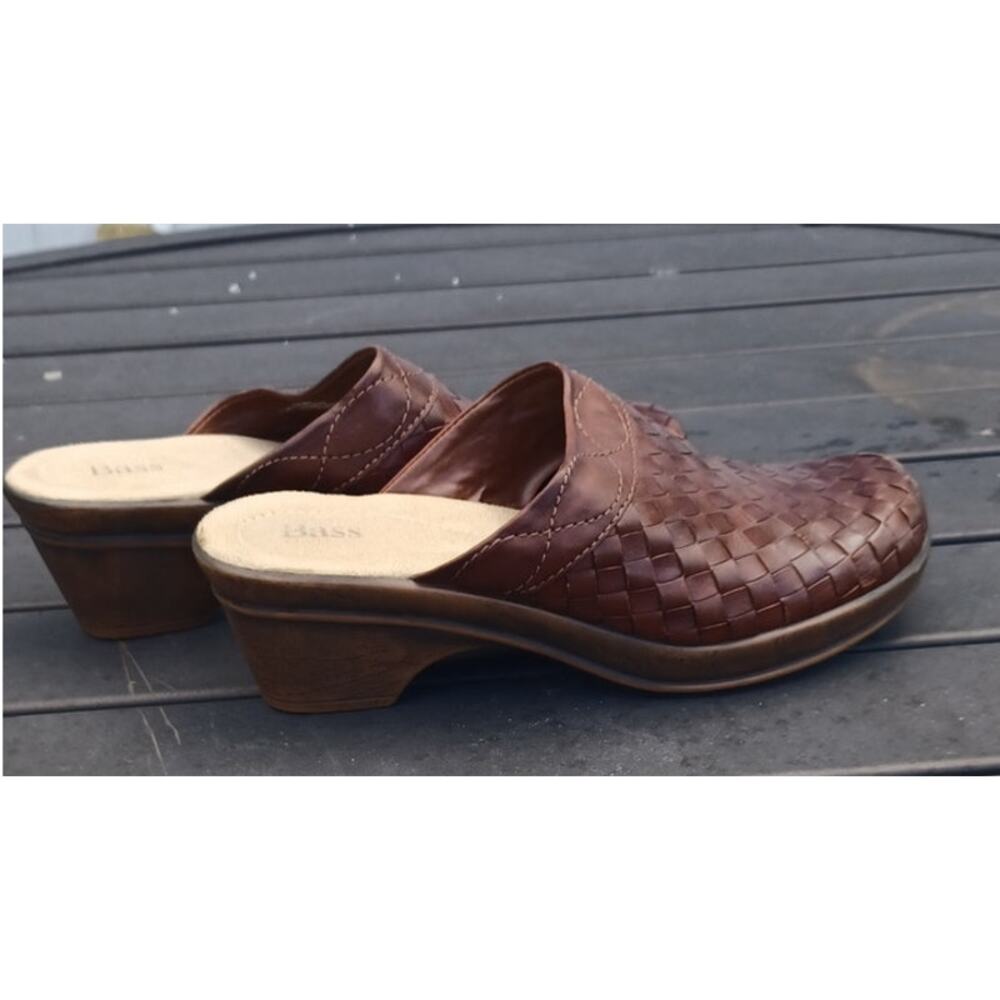 Bass Judy Brown Woven Leather Mule Clogs Women’s 8M Boho Cottagecore - Picture 4 of 11